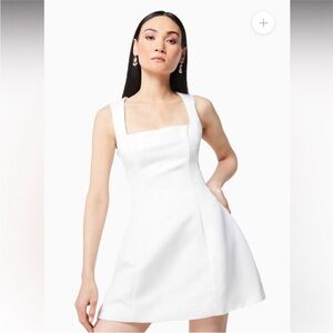 elliatt juliet white square neck fitted flare mini skirt bridal dress Medium NEW